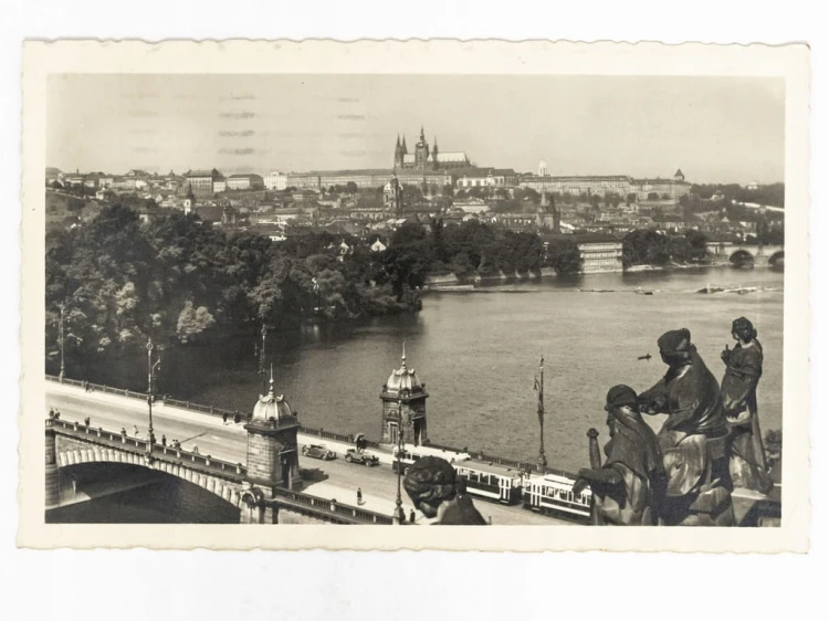 PRAGA - MOST LEGII, WIDOK NA ZAMEK PRASKI CZECHOSŁOWACJA / POZNAŃ 1938