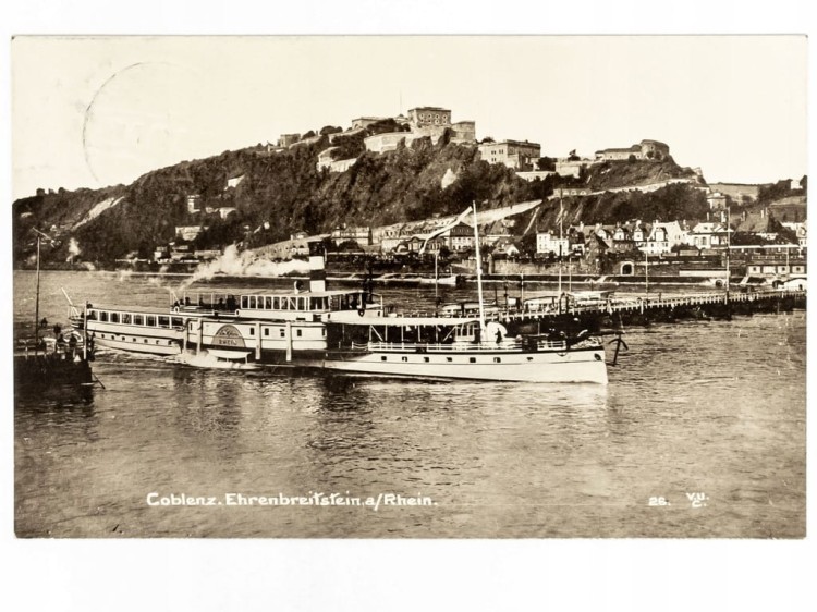 KOBLENZ-EHRENBREITSTEIN N. RENEM - PANORAMA Z TWIERDZĄ NIEMCY / POZNAŃ 1913