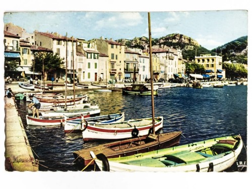 CASSIS - WIDOK NA PORT PROWANSJA PRZEDMIEŚCIA MARSYLII FRANCJA 1962