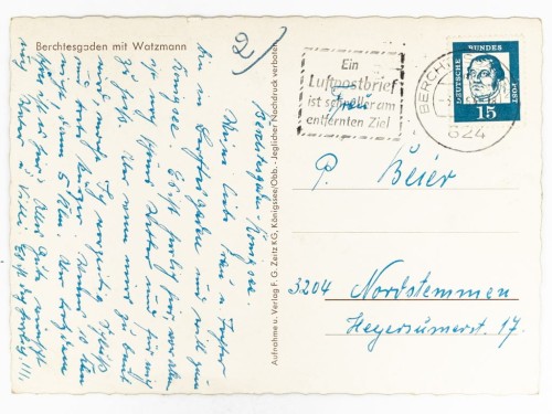 BERCHTESGADEN - PANORAMA Z WIDOKIEM NA MASYW WATZMANN ALPY NIEMCY 1964 RFN