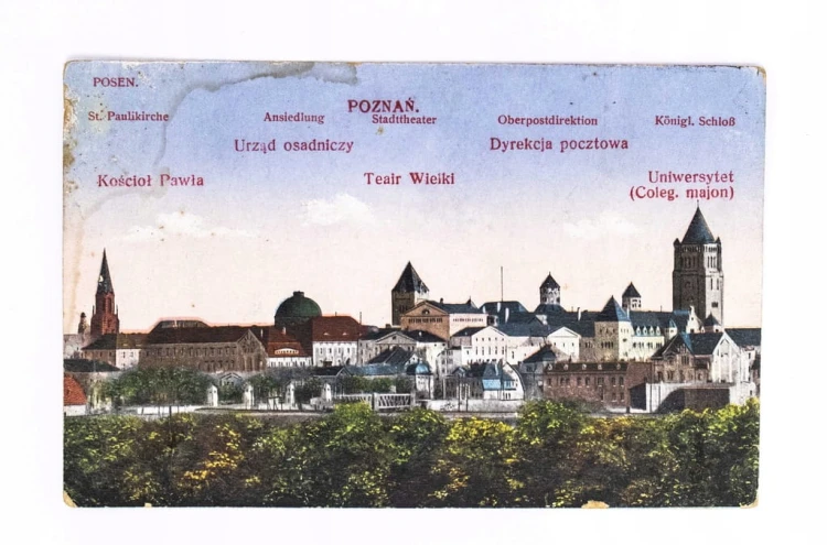 POZNAŃ - ZAMEK, TEATR, UNIWERSYTET, KOŚCIÓŁ POCZTA pocz. XX w. (JAROCIN)