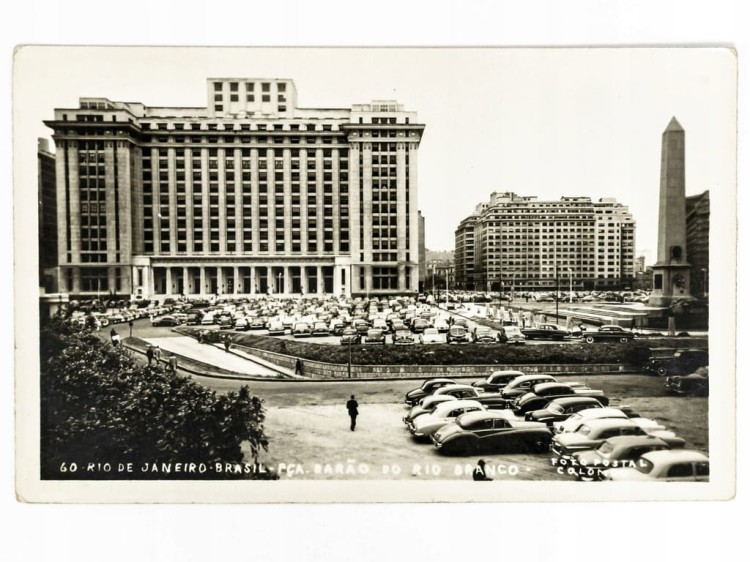 RIO DE JANEIRO - PALÁCIO DA FAZENDA POMNIK RIO BRANCO BRAZYLIA LATA 50 / 60