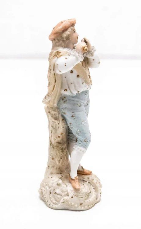 STARA PORCELANOWA FIGURKA - GRAJEK NA FLECIE, VOLKSTEDT TRIEBNER ENS ECKERT