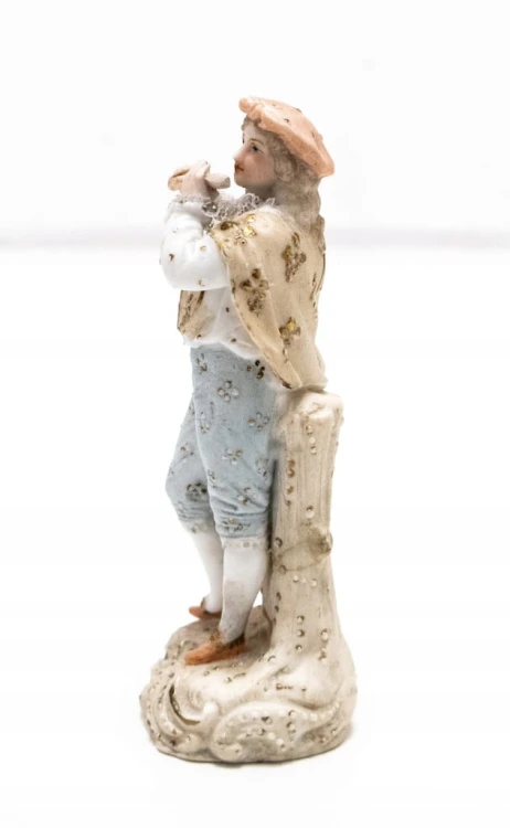 STARA PORCELANOWA FIGURKA - GRAJEK NA FLECIE, VOLKSTEDT TRIEBNER ENS ECKERT
