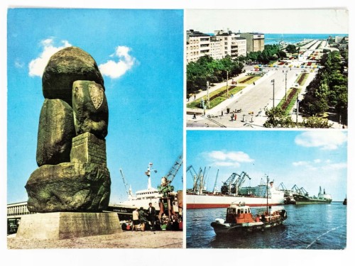 GDYNIA - POMNIK LUDZI MORZA, SKWER KOŚCIUSZKI, PORT MORSKI 1973 PRL