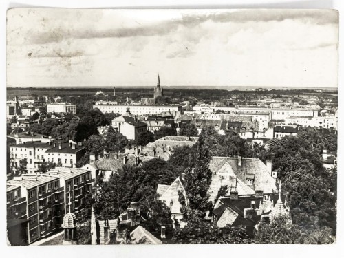 GDAŃSK - PANORAMA WRZESZCZA Z KOLEGIATĄ SERCA JEZUSOWEGO 1965 PRL