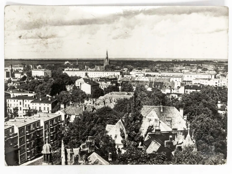 GDAŃSK - PANORAMA WRZESZCZA Z KOLEGIATĄ SERCA JEZUSOWEGO 1965 PRL