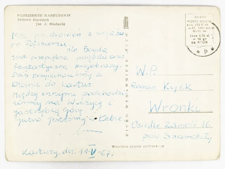POJEZIERZE KASZUBSKIE - JEZIORO GARCZYN 1967 PRL