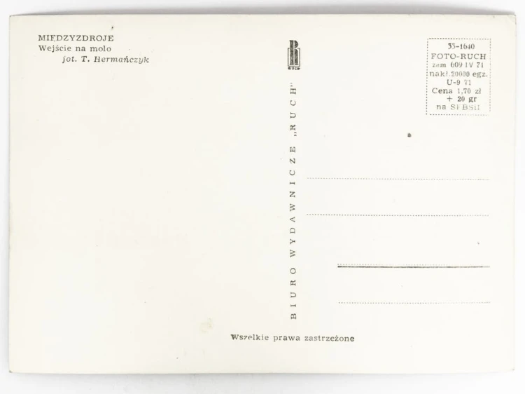 MIĘDZYZDROJE - WEJŚCIE NA MOLO LATA 60. / 70. PRL