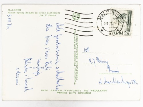 MALBORK - WIDOK NA ZAMEK KRZYŻACKI OD STRONY ZACHODNIEJ 1971 PRL