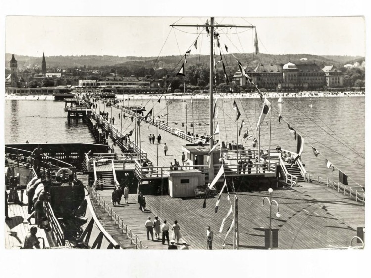 SOPOT - WIDOK NA MIASTO OD STRONY MOLA, W TLE GRAND HOTEL 1968 PRL