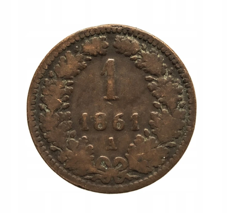 Austria, Franciszek Józef I 1848 - 1916, 1 krajcar 1861 A, Wiedeń st.3-