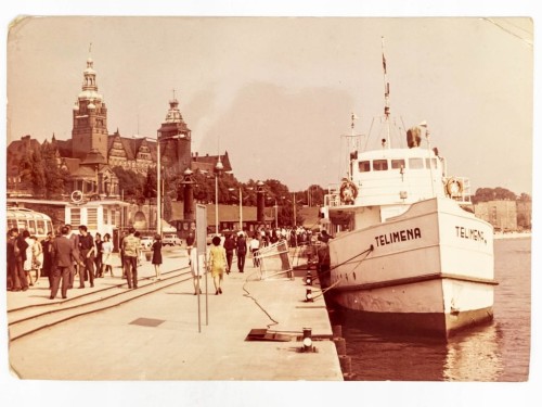 SZCZECIN - PRZYSTAŃ PODZAMCZE ZE STATKIEM MS TELIMENA 1973 PRL