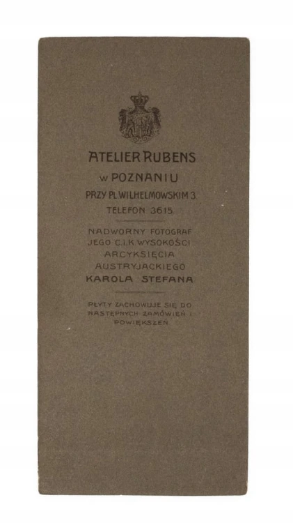 STARA FOTOGRAFIA - MĘŻCZYZNA W GARNITURZE, NADWORNY FOT. RUBENS, POZNAŃ