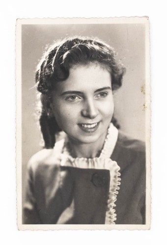 STARA FOTOGRAFIA - MŁODA KOBIETA, FOT. DEUTSCHLANDER, GRUDZIĄDZ 1941