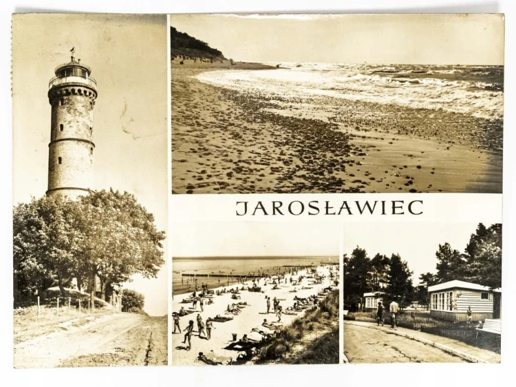 JAROSŁAWIEC - LATARNIA MORSKA BRZEG MORSKI PLAŻA OŚRODEK WCZASOWY 1973 PRL