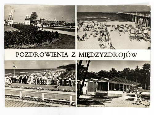 MIĘDZYZDROJE - WEJŚCIE NA MOLO, MOLO Z PLAŻĄ, OŚRODEK JUVENTUR 1974 PRL