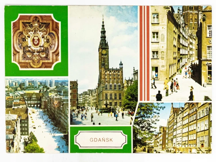GDAŃSK - DŁUGI TARG, RATUSZ MIEJSKI, UL. KALETNICZA, UL. ŚW. DUCHA 1978 PRL