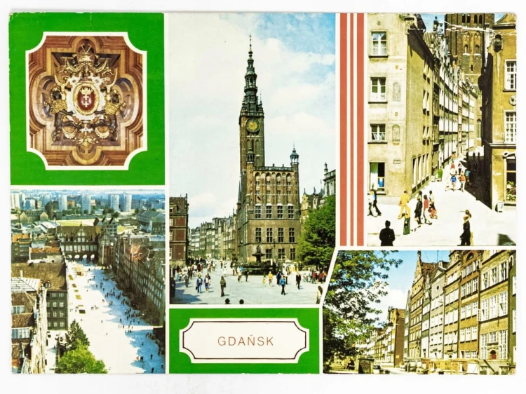 GDAŃSK - DŁUGI TARG, RATUSZ MIEJSKI, UL. KALETNICZA, UL. ŚW. DUCHA 1978 PRL