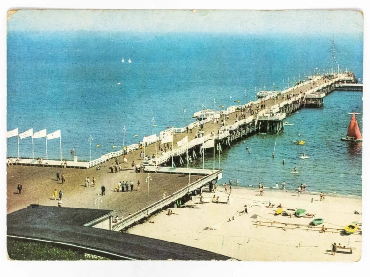 SOPOT - MOLO Z PLAŻĄ 1975 PRL
