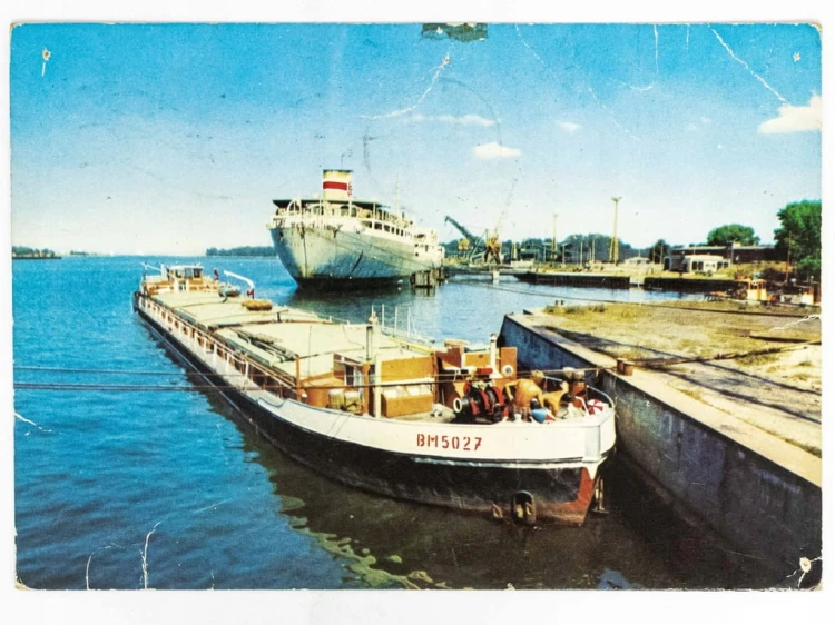 ŚWINOUJŚCIE - FRAGMENT PORTU 1976 PRL