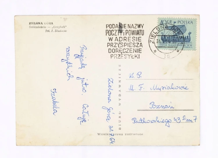ZIELONA GÓRA - ŚRÓDMIEŚCIE GRZYBEK, KAMIENICA, AUTO, SMAKOSZ 1964