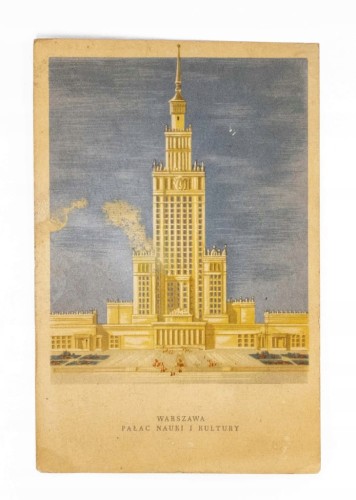 WARSZAWA - PAŁAC NAUKI I KULTURY, ZLOT PRZODOWNIKÓW BUDOWNICZYCH 1952
