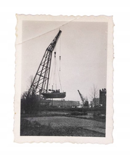 STARA FOTOGRAFIA - ŻURAW DŁUGI HENRYK, GDAŃSK l. 40/50, FOTO ELITE GDYNIA