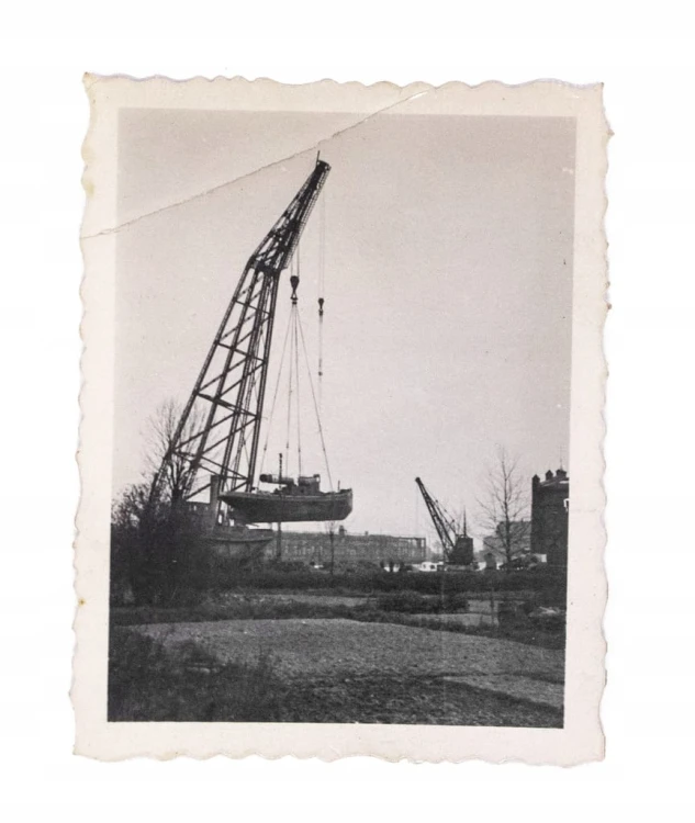 STARA FOTOGRAFIA - ŻURAW DŁUGI HENRYK, GDAŃSK l. 40/50, FOTO ELITE GDYNIA
