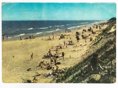 MRZEŻYNO - PLAŻA Z WCZASOWICZAMI 1967 PRL