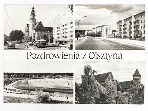 OLSZTYN - RATUSZ STADION "WARMIA" ZAMEK KAP. WARMIŃSKIEJ LATA 60. / 70. PRL