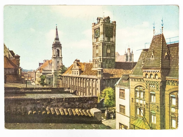 TORUŃ - PANORAMA MIASTA Z RATUSZEM I KOŚCIOŁEM DUCHA ŚWIĘTEGO 1990 III RP