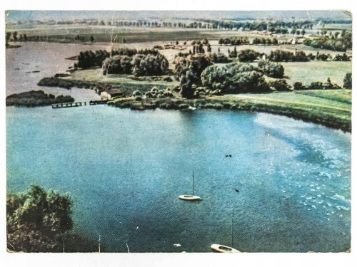KRUSZWICA - PANORAMA Z JEZIOREM GOPŁO LATA 60. PRL