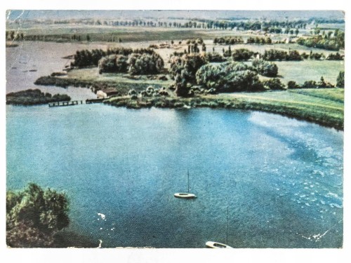 KRUSZWICA - PANORAMA Z JEZIOREM GOPŁO 1964 PRL