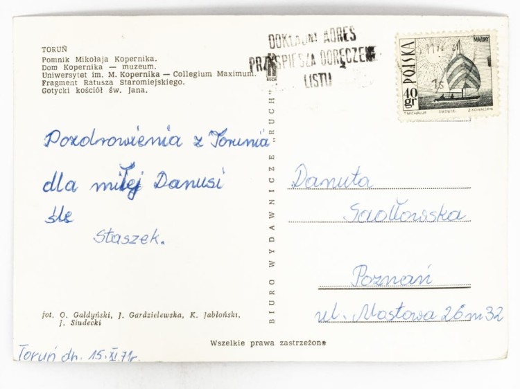 TORUŃ - POMNIK I DOM KOPERNIKA UNIWERSYTET RATUSZ KOŚCIÓŁ ŚW. JANA 1971 PRL