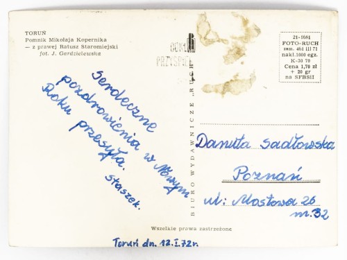 TORUŃ - POMNIK MIKOŁAJA KOPERNIKA 1972 PRL