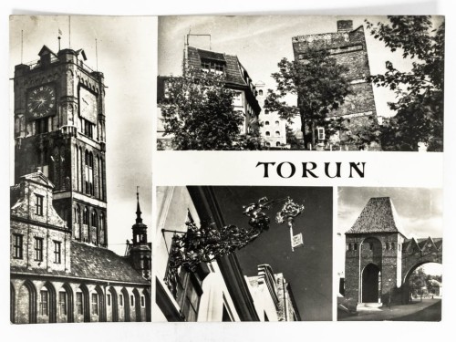 TORUŃ - RATUSZ, KRZYWA WIEŻA, WYWIESZKA CECHOWA, FRAGMENT ZAMKU 1972 PRL