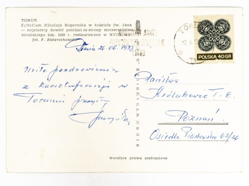 TORUŃ - EPITAFIUM M. KOPERNIKA W BAZYLICE KATEDRALNEJ ŚW. JANA 1972 PRL