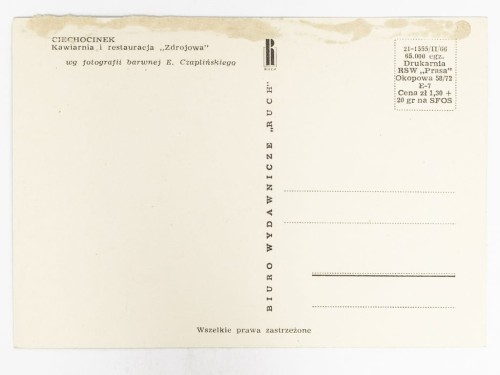 CIECHOCINEK - KAWIARNIA I RESTAURACJA ZDROJOWA LATA 60. / 70. PRL