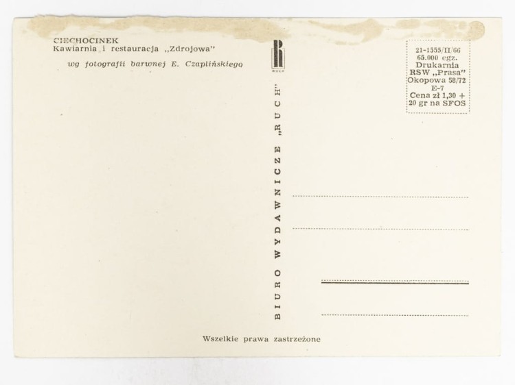 CIECHOCINEK - KAWIARNIA I RESTAURACJA ZDROJOWA LATA 60. / 70. PRL
