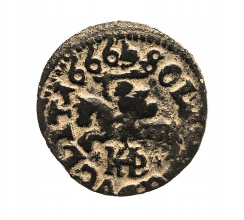 Polska, Jan II Kazimierz Waza, szeląg miedziany (boratynka) 1666, Wilno