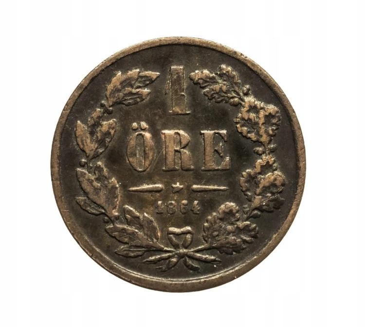 SZWECJA, Karol XV (1859-1872). 1 ore 1864 rok, Sztokholm