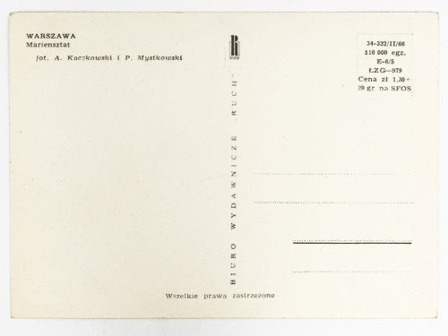 WARSZAWA - MARIENSZTAT LATA 60. / 70. PRL