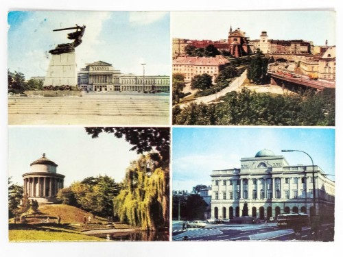 WARSZAWA - POMNIK BOHATERÓW WARSZAWY, OGRÓD SASKI, PAŁAC STASZICA 1974 PRL