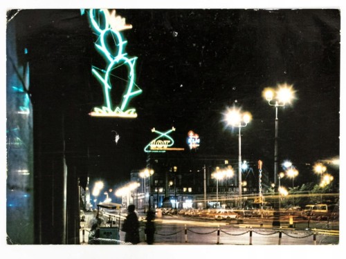 WARSZAWA - PLAC KONSTYTUCJI NOCĄ 1966 PRL