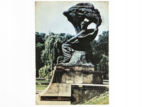 WARSZAWA - POMNIK FRYDERYKA CHOPINA W ŁAZIENKACH 1964 PRL