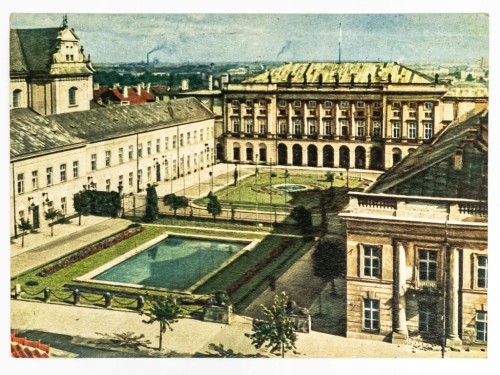 WARSZAWA - PAŁAC PREZYDENCKI Z LEWEJ KOŚCIÓŁ WNIEBOWZIĘCIA NMP LATA 60. PRL
