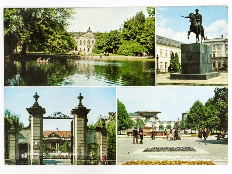 WARSZAWA - PAŁAC KRASIŃSKICH POMNIK PONIATOWSKIEGO OGRÓD SASKI LATA 70. PRL