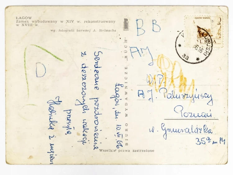 ŁAGÓW - ZAMEK JOANNITÓW NAD JEZIOREM ŁAGOWSKIM 1966 PRL