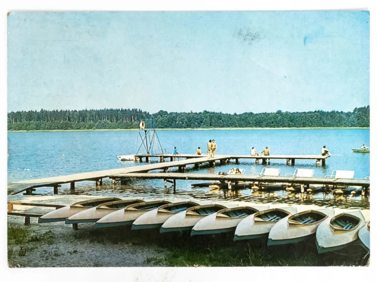 MIĘDZYRZECZ - PRZYSTAŃ KAJAKOWA NAD JEZIOREM GŁĘBOKIM 1975 PRL